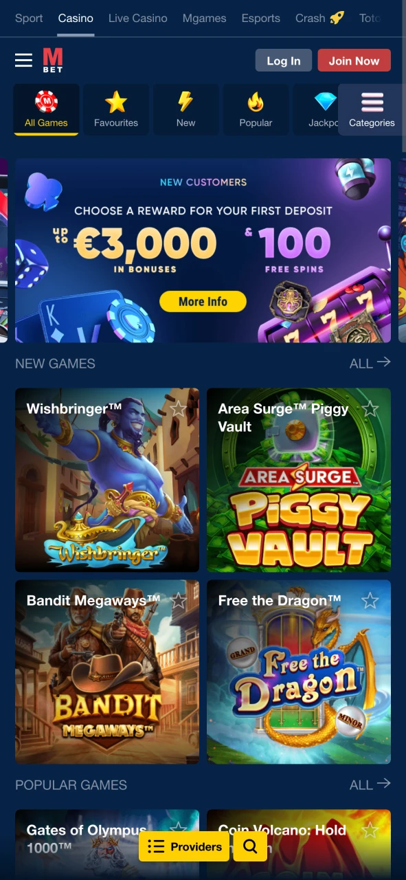 You can find various of casino games at Marathonbet.