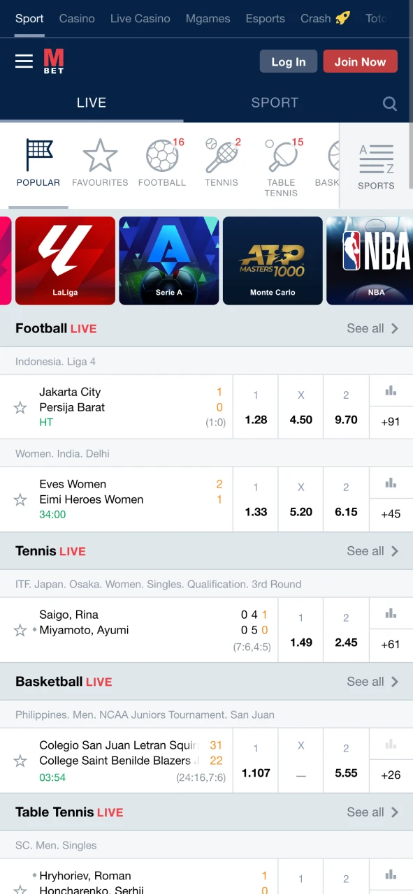 Go to Marathonbet website now and start betting.