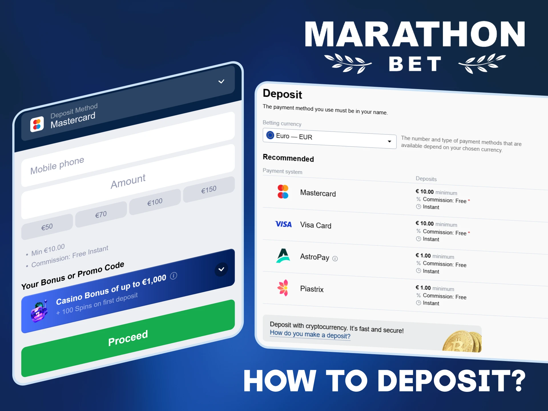Find out how to deposit funds into your Marathonbet account.